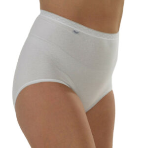 Sloggi High Waisted Control Maxi Lady Seamless Cotton Underwear or Panties  (White, 3XL, 2 Pack) 