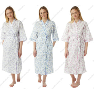 Ladies Poly Cotton Short Sleeve Floral Print Night Gown