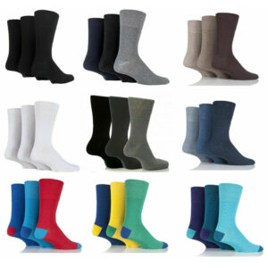6 X Gentle Grip Soft Honeycomb Top Diabetic Socks UK Size 6-11