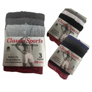 Men’s Assorted Classic Sport Boxer Shorts With Red Elastic