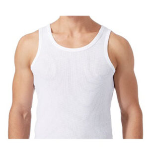 Men’s 100% Cotton Interlock Airtex White Vest