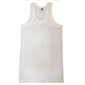 Men’s 100% Cotton Interlock Airtex White Vest