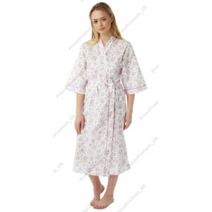 Ladies Poly Cotton Short Sleeve Floral Print Night Gown