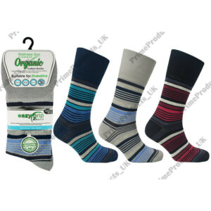 Men’s Eazy Grip Organic Cotton Gentle Cuff Diabetic Socks UK Size 6-11