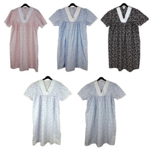 Ladies Printed Poly Cotton Short Sleeve Nightdress