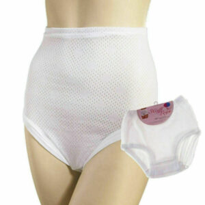 3 X Ladies Cotton Airtex Eyelet Bloomers/Cuff Leg Briefs