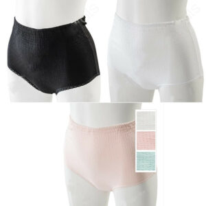 Ladies 100% Cotton Airtex Cuff Leg Pants Briefs Knickers 3 Pairs