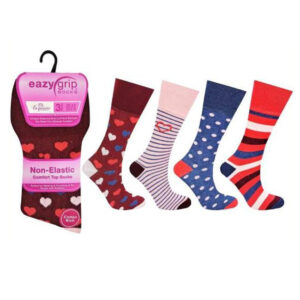 3,6&12 Ladies Designer Non Elastic Diabetic Friendly Quality Sock UK4-7  EU35-39