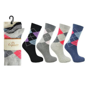 Ladies Exquisite Elegance Argyle Crew Socks (2495)