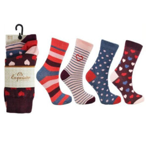 Ladies Exquisite Elegance Hearts & Spots Crew Socks (2498)