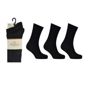Ladies Exquisite Elegance Black Crew Socks (2499)