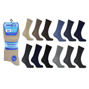 Men’s Basic Eazy Grip Non Elastic Assorted Socks (2503)