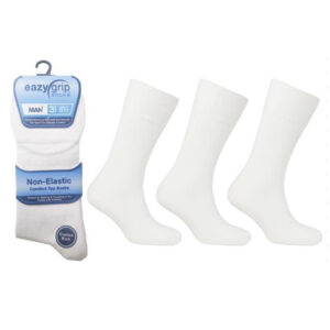 Men’s Basic Eazy Grip Non Elastic White Socks (2679)
