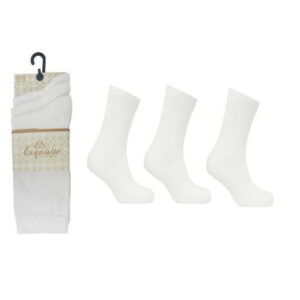 Ladies Exquisite Elegance White Crew Socks (2682)