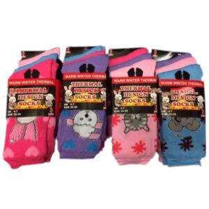 Ladies Inside Brushed Thermal Assorted Cartoon Socks