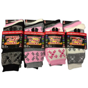 Ladies Inside Brushed Warm Thermal Assorted Socks