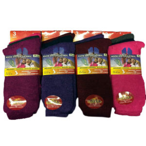 Ladies Inside Brushed Warm Thermal Dark Assorted Socks