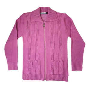 Ladies Pattern Knitted Warm Cardigan With Pockets