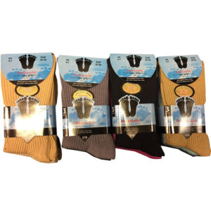 Ladies Fresh Feel Gentle Grip Assorted Rib Socks