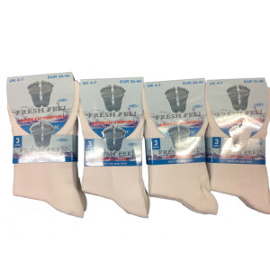 Ladies Fresh Feel Gentle Grip White Socks