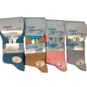 Ladies Fresh Feel Gentle Grip Fashion Assorted Socks