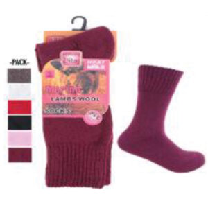 Ladies Assorted Colours Wool Thermal Socks