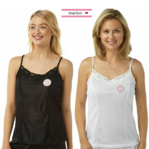 Ladies Marlon Lace Top Cami Tops White And Black