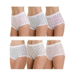 Ladies 100% Cotton Assorted Full Size Briefs