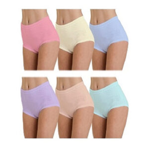 Ladies 100% Cotton Assorted Full Size Briefs