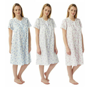 Ladies Marlon Poly Cotton Floral Print Nightdress