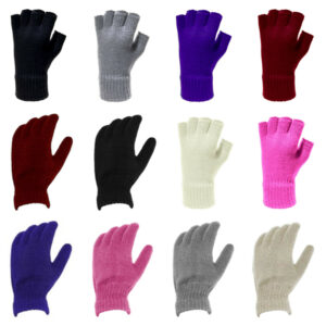 Ladies Hit Thermal Half Finger Assorted & Black Gloves