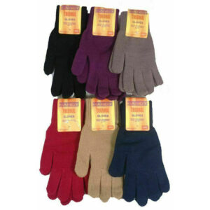 Ladies Handy Full Finger Assorted & Black Thermal Gloves