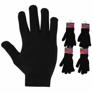 Ladies Handy Full Finger Black Thermal Gloves