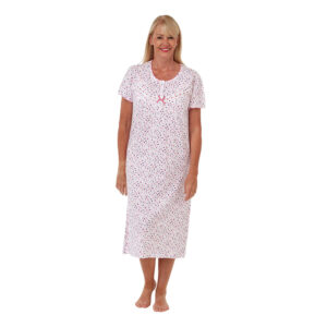 Ladies Marlon 100% Cotton Short Sleeve Jersey Nightdress